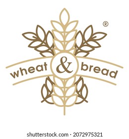 Emblem made of wheat ears. Hand-drawn vector vintage engraved illustration. For a brewery of beer or whiskey production, bakery shop, or oil design.