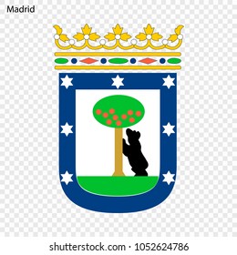 Emblem of Madrid. City of Spain. Vector illustration