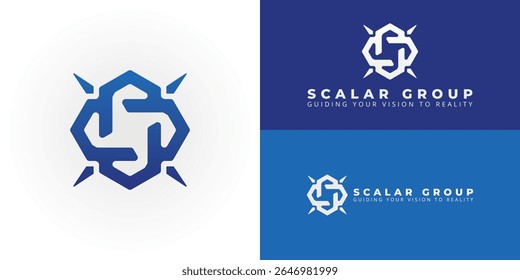 Um emblema para uma empresa de consultoria de gestão, formando sutilmente as iniciais SG dentro de um design moderno e interconectado. Ele transmite orientação estratégica, sinergia e precisão para o crescimento transformador.