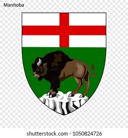 Emblem of Manitoba, province of Canada. Vector illustration