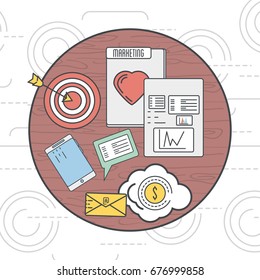 emblem marketing business infomation icon