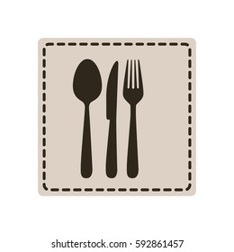 emblem metal cutlery icon, vector illustraction design image
