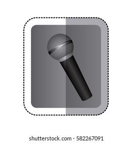 emblem microphone icon stock, vector illustration design