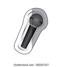 emblem microphone icon stock, vector illustration design