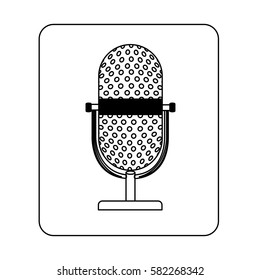emblem microphone icon stock, vector illustration design