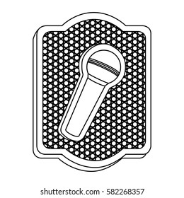 emblem microphone icon stock, vector illustration design