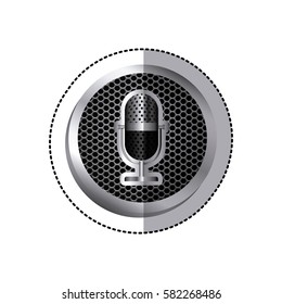 emblem microphone icon stock, vector illustration design