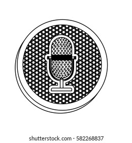 emblem microphone icon stock, vector illustration design