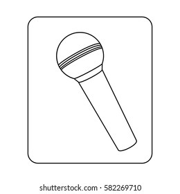 emblem microphone icon stock, vector illustration design