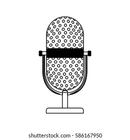 emblem microphone icon stock, vector illustration design