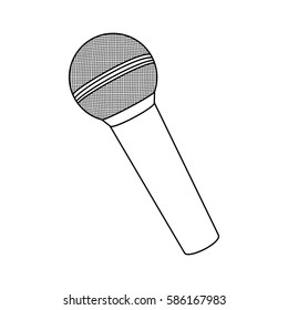 emblem microphone icon stock, vector illustration design
