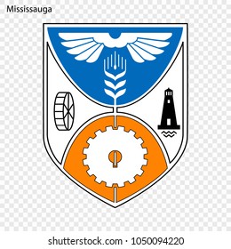Emblem of Mississauga. City of Canada. Vector illustration