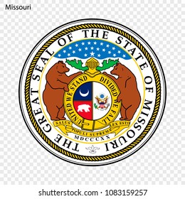 Emblem of Missouri, state of USA. Vector illustration