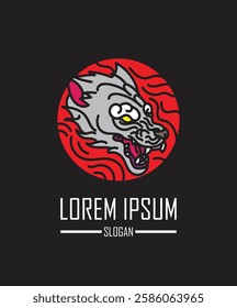 emblem monster logo icon for halloween sign