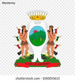 Emblem of Monterrey. City of Mexico. Vector illustration
