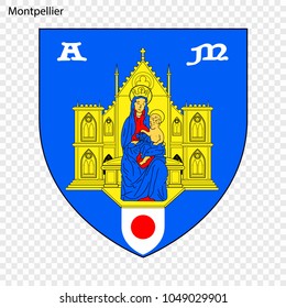 Emblem of Montpellier. City of France. Vector illustration
