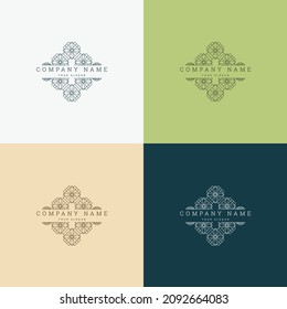 Emblem mosaic vintage creative logo template design