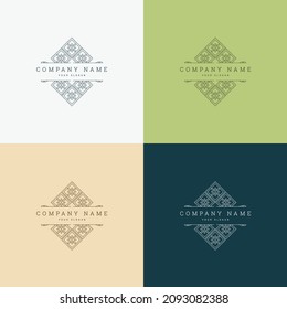 Emblem mosaic vintage creative logo template design