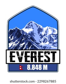 emblem of mount everest - vector