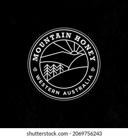Emblem mountain honey farm logo inspiration