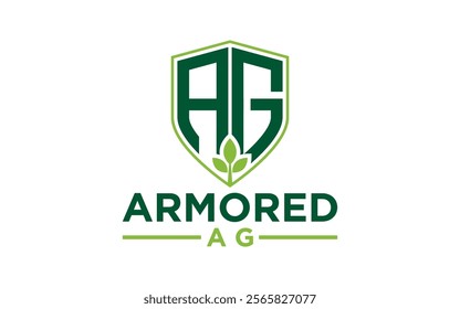Emblem Nature with initial logo design with agriculture field and plant concept