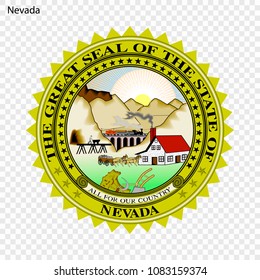 Emblem of Nevada, state of USA. Vector illustration