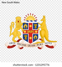 Emblem of New South Wales, state of Australia. Vector illustration