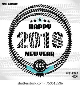 Emblem for New Year's competitions in off-road driving.