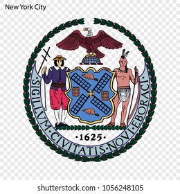 Emblem of New York. City of USA. Vector illustration