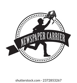 Emblem für Zeitungshändler. Vektorgrafik.
