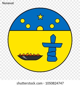 Emblem of Nunavut, province of Canada. Vector illustration