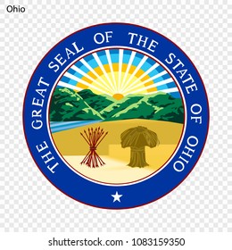 Emblem of Ohio, state of USA. Vector illustration