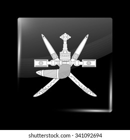 Emblem of Oman. Glassy Icon Square Shape. This is File from the Collection Flags of Asia