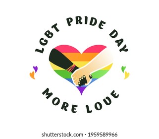 emblem on white background, two hands together concept of gay love LGBT