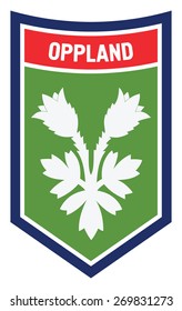 Emblem of Oppland county, Norway. Useful for sticker or magnet