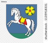 Emblem of Ostrava. City of Czech Republic. Vector illustration