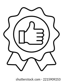 Icono de vector de contorno de emblema que puede modificar o editar fácilmente

