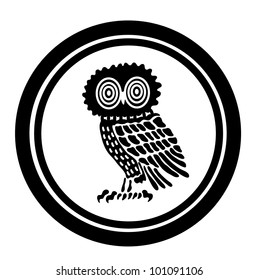 Emblem with an owl