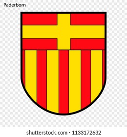 Emblem of Paderborn. City of Germany. Vector illustration