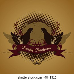 Emblem, parody, funky chickens