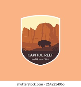 Emblem patch logo illustration of Capitol Reef National Park 