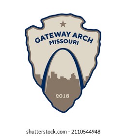 Emblem Patch Logo Illustration Of Gateway Arch National Park