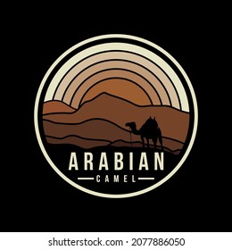 emblem patch logo illustrations arabian camel 