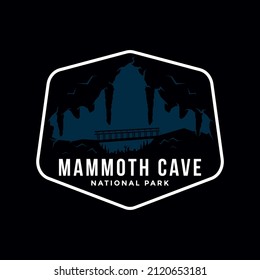 emblem patch mammoth cave national park logo illustrations on dark background