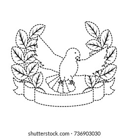 emblem with peace dove icon