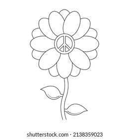 Emblema de paz en forma de flor. Ilustración aislada de las existencias vectoriales