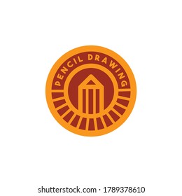 Emblem-Bleistift-Zeichenlogo, Vektorsymbol
