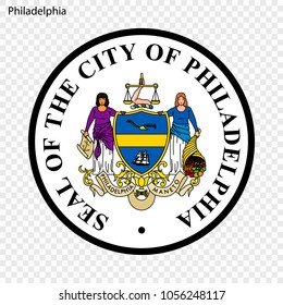 Emblem of Philadelphia. City of USA. Vector illustration