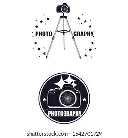 The emblem of the photo camera. Photography, vector illustration
