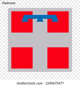 Emblem of Piedmont, province of Italy. Vector illustration